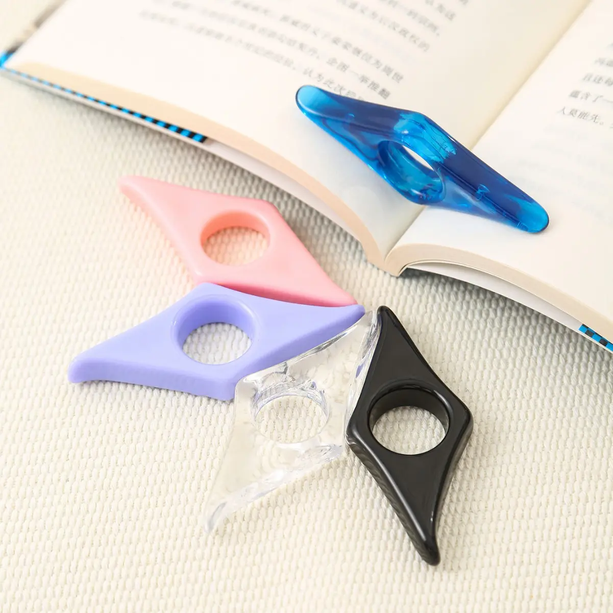 Hỗ trợ sách Ngón Tay Cái, Chất liệu Acrylic, Nhấn, Dụng cụ hỗ trợ đọc, Dụng cụ hỗ trợ cầm sách một tay, Một mảnh