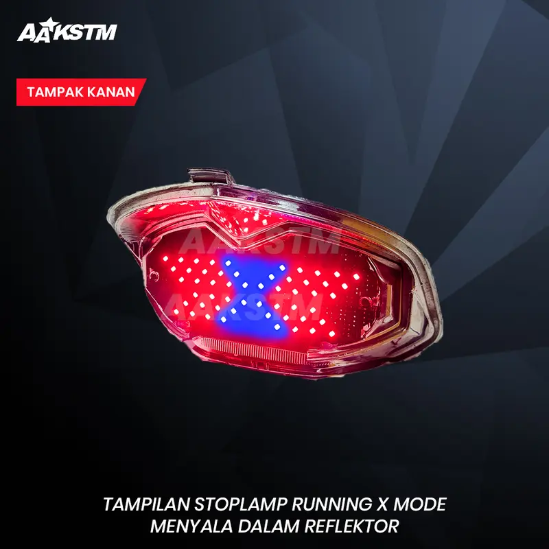 Lampu Rem LED Vixion Old X Mode LED 8 10 Mode Running Lampu Belakang Variasi Modifikasi Motor 4