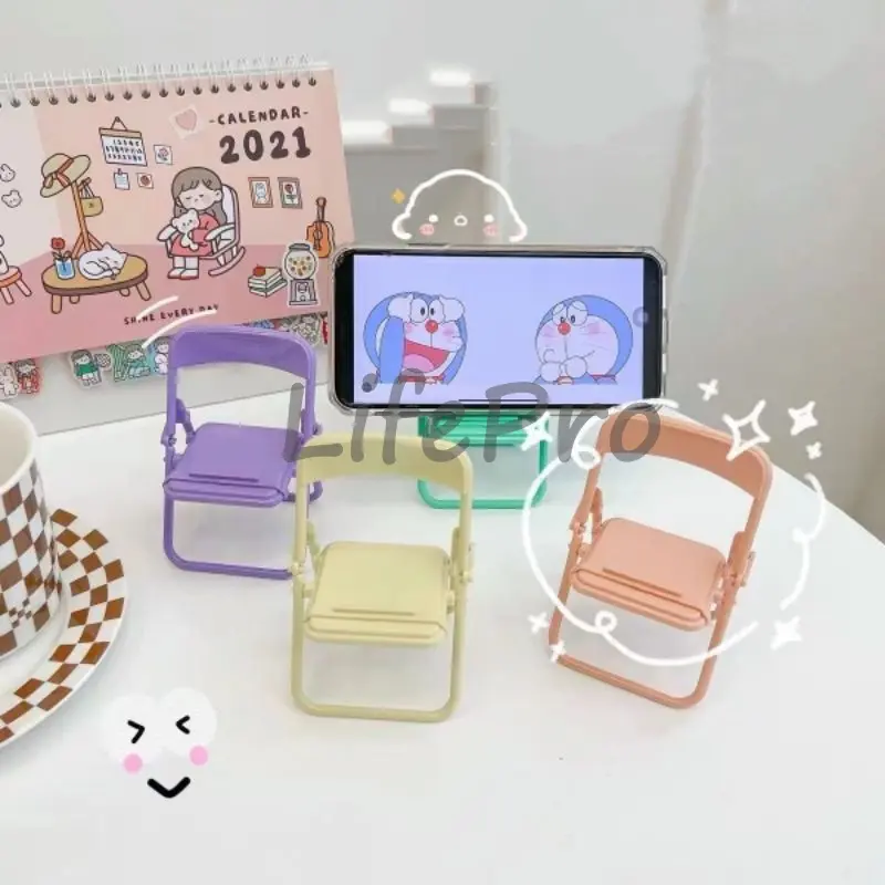 Universal Dudukan Penyangga Handphone Model Bangku Mini / Chair Folding Mobile Phone Macaron /Stand Holder Hp Model Kursi Lipat 5