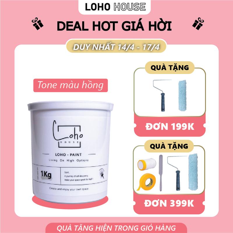 Sơn tường tone màu hồng | Lon 1kg - Sơn nước nội thất cao cấp Loho-paint với các tone màu hồng nữ tính