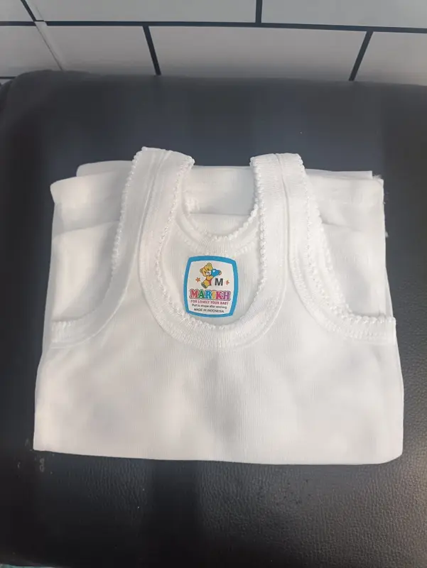 PAKET 12 PCS 6 PCS Singlet Kaos sangsang Dalam Anak laki laki dan Bayi Unisex Bahan katun Umur 0 - 5 Tahun Biru Kuning Perempuan Cewek Cowok 8