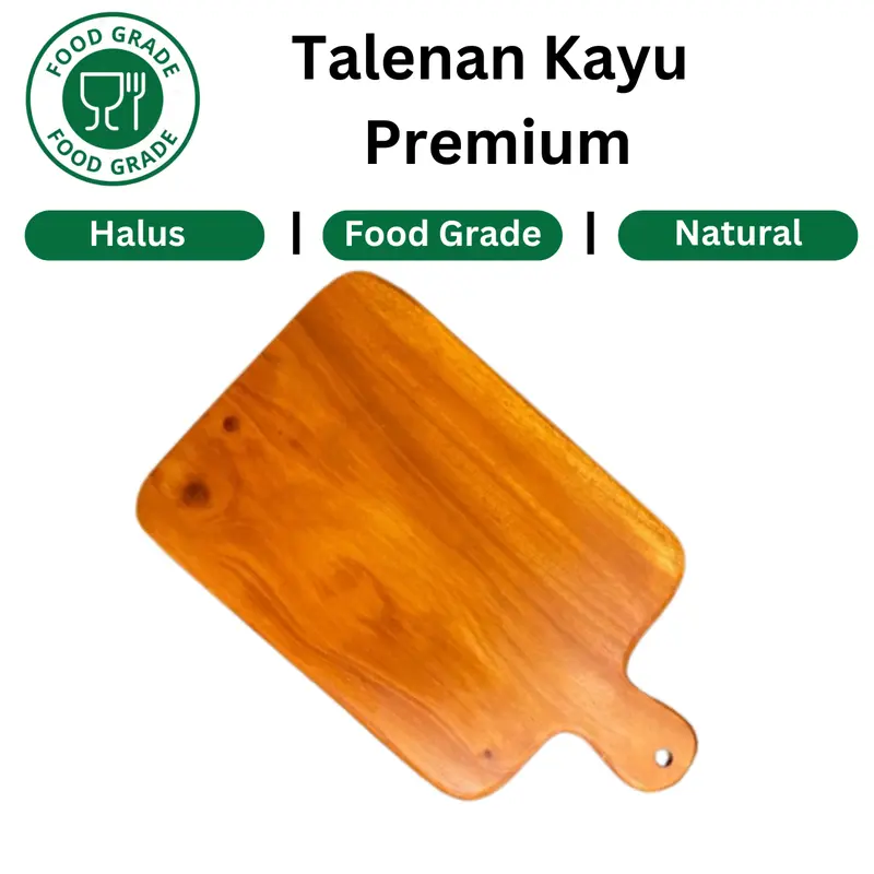Talenan Kayu Jati/Mahoni 34x20 Tanpa Sambungan dengan Cantolan Atas - Alat, Dapur 2