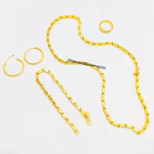 New Perhiasan Lengkap Mewah Motif Padi Warna 24 Titanium Mewah