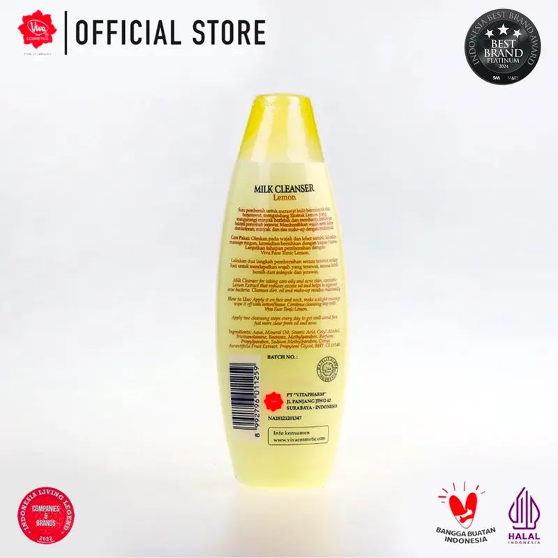 Viva Milk Cleanser Lemon 100 ML Facial Wajah Cleansing 1