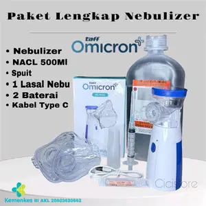 Nebulizer TaffOmicron Paket Lengkap Alat Terapi Pernapasan Machine Battery Portable - JSL-W302