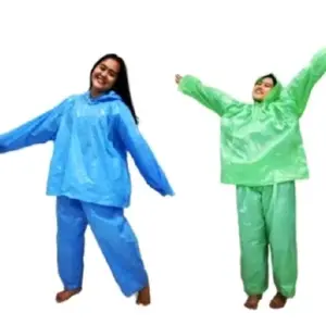 Jas Hujan Baju Celana Plastik Merk Bambu