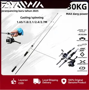 DAIWA Joran Pancing Silver Luya Rod Carbon Long Lelempar Ultra Keras Universal 30KG MAX darg power 1.6m-2.7m Spinning/Casting 8-15lb 7-30g Garansi 5 Tahun - Ikan