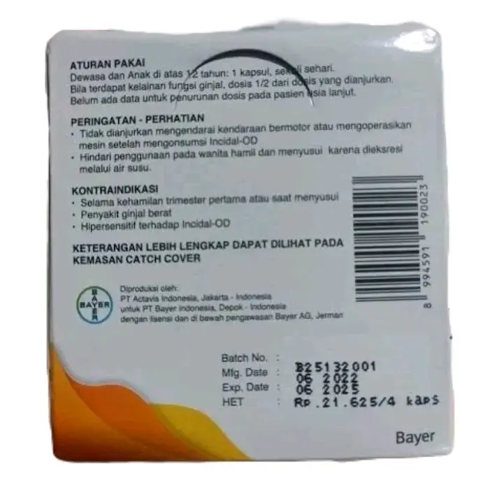 1 strip Insidalincidalod isi 4 tablet meredakan alergi