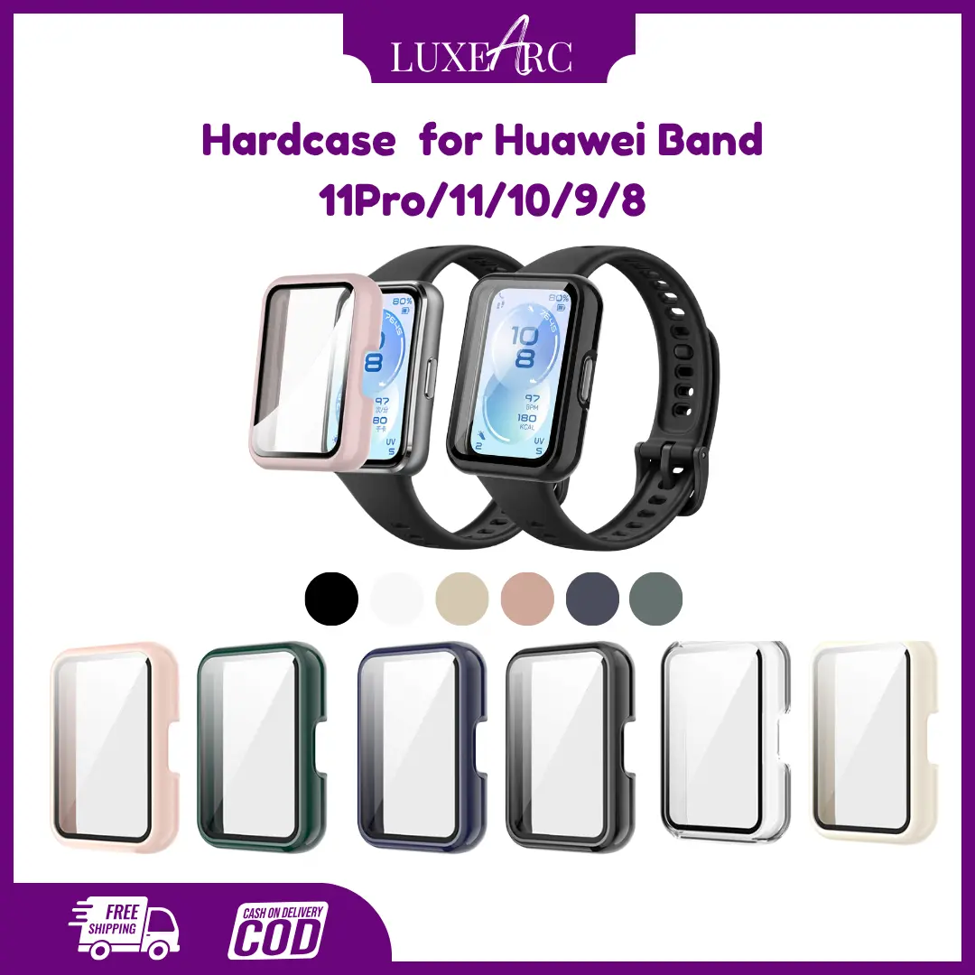 Hardcase for Huawei band 11 Pro 11 10 9 8 Hard Casing Tempered Glass Anti Gores Cover full Body Pelindung