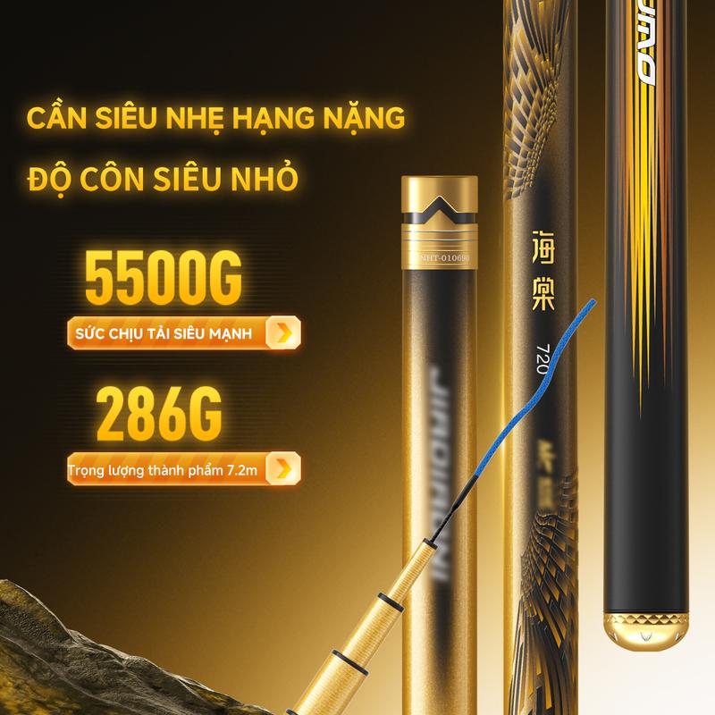  Cần câu Power Light HAITANG 5H 3,6-9,0m Tất cả các kích cỡ Chiều Dài 7,2m  286g  Tải Beast 5500G 40T Carbon X-Weave Thích hợp để câu cá hoang dã   tối 