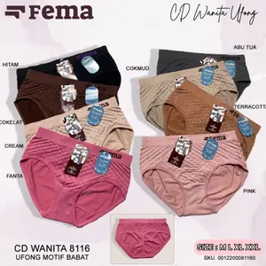 12Pcs CD Fema Celana Dalam Rajut Wanita Semi Korset 398 396 8111 8116 8114 603 604 605 Fit