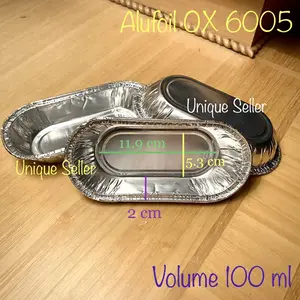 [Isi10] Aluminium Foil Cup Oval OX 6005 / Alas Kue Eclair / Alas Kue Sus / Alas Risol Risoles Cake / Alufoil Oval Ox 6005