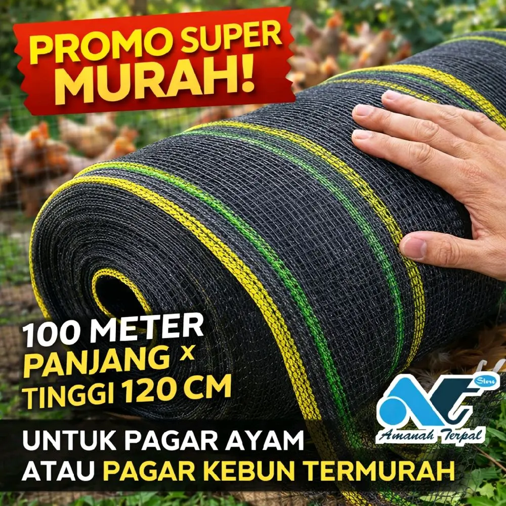 Jaring Waring Hitam Lebar 120cm Anti Geser Rapat Murah Cocok untuk Berbagai Keperluan Pengamanan dan Perlindungan