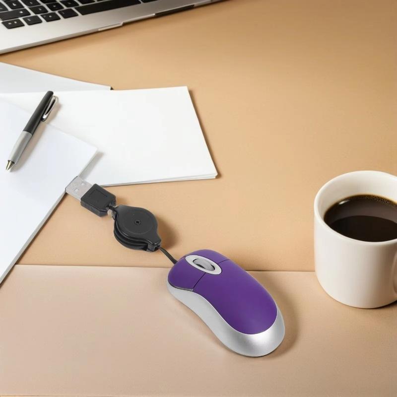 Kích thước bỏ túi Cáp có thể thu gọn Chuột có dây USB Di động Nhẹ Chuột thu gọn mini Hình Dáng Công Thái Học Cắm là chạy Chuột máy tính Sử dụng trong văn phòng
