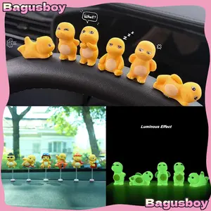 Bagusboy 1Set 6pcs Nailong Dino Kuning Bercahaya Mobil Mainan Capybara Car Decoration Bersinar Dekorasi Pajangan Dasbor Mobil Lampu Meja Gaya Baru Lucu Nailong Mini Figure Navigation Screen Electric Car Cute Decorations Kirim Lem Hadiah