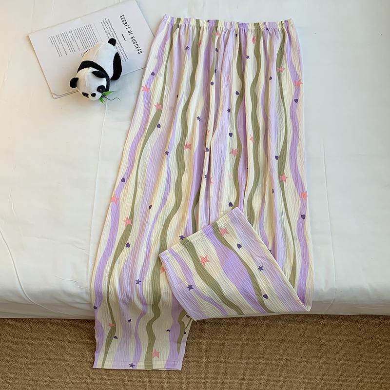 Product Introduction of 20% OFF First 30 Orders Women Pajamas trousers Cool and Breathable in Summer, Korean Style, Cute Cartoon, Casual, Loose, Home-style, Outdoor-wear Trousers, Various Types, Various Patterns, One Size 40kg-70kg Pants Nightwear Loungewear 16