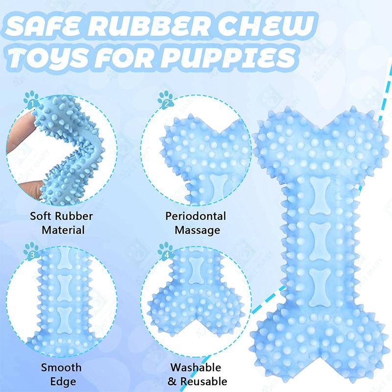 Mainan Kucing Gigitan Kunyah Untuk Anjing dan Kucing Pet Chew Toy TPR Bentuk Tulang Bola Bunga 4