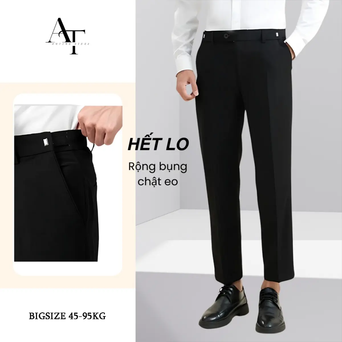 [HÀNG VIỆT - VẢI ĐẸP] Quần Âu nam Sidetab chỉnh eo dáng baggy ống xuông Hàn Quốc co giãn nhẹ AT1988 STORE- QTCAP Menswear Pants Nhung Đen Ong Lưng Cao Có Túi