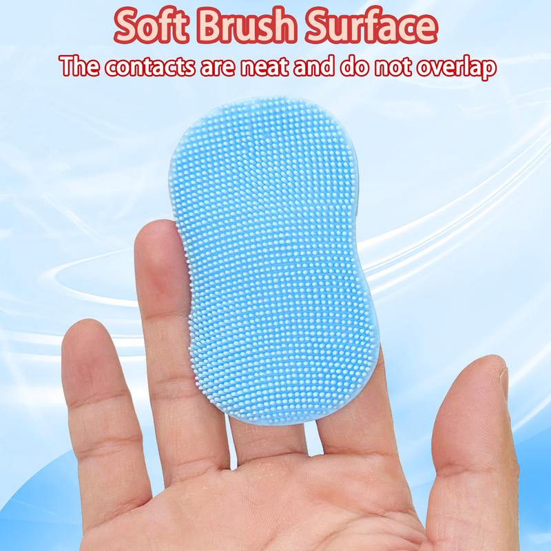 Product Introduction of 3pcs(1pc of each color) Face Scrubber Mini Facial Brush Silicone Wash Exfoliator Finger Glove Pads Handheld Cleansing Brushes Tool for Skin Care Deep Clean Blackhead Acne Pore Removal 6
