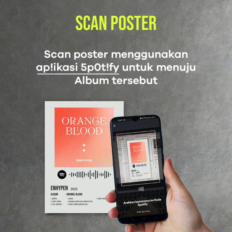 Poster Album Musik Kpop Enhypen Spotify - Album Lagu Kpop Enhypen A5 [ISI 20 LEMBAR] 1