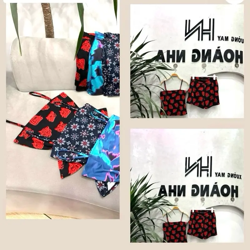 Combo 3  bộ {ĐỒ NGỦ 2 DÂY } [BỐC MÀU NGẪU NHIÊN ],chất cotton lụa  mềm mại có túi quần free size 40_70kg