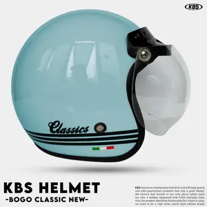HELM BOGO MLA CLASSIC NEW MINT GLOS KACA DATAR HITAM / HELM MURAH UNTUK PRIA DAN WANITA DEWASA SNI NEW ARIVAL Dof Motorcycle