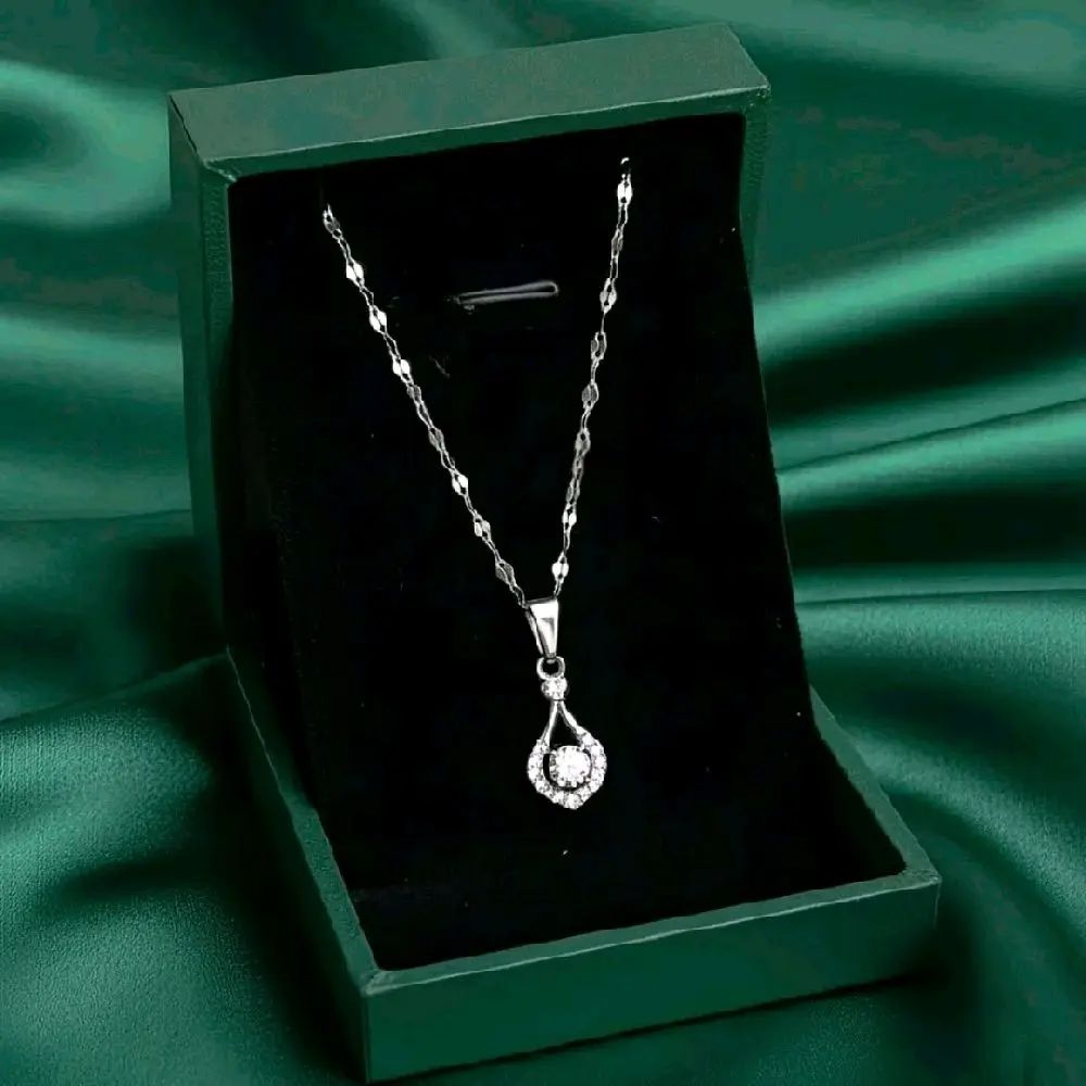 Kalung wanita pecah kopi liontin permata LR01 kalung wanita titanium anti karat tidaj luntur