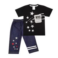 Gambar Wakakids Pakaian Bayi Anak Laki Laki Baju Lengan Pendek Motif NYC Star Setelan Celana Jeans 7/8 Usia 12 Bulan Hingga 18 Bulan 3499 - Merah dari Wakakids Kota Administrasi Jakarta Pusat 4 Tokopedia