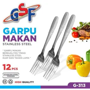 (COD) Garpu makan 12 pcs stainless stell bahan tebal merk GSF