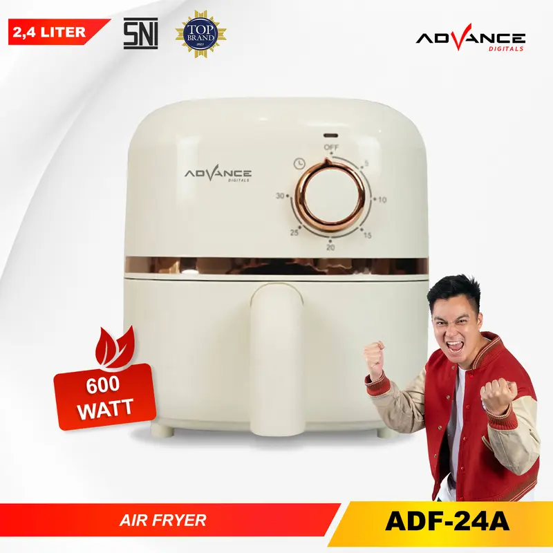 【COD】Advance ADF-24A Airfryer Listrik menggoreng tanpa Minyak Kapasitas 2.4 Liter Bahan Wadah Stainless Foodgrade Garansi Resmi 1 Tahun Fryer 0