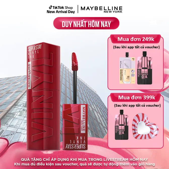 Son Bóng Bền Màu Nhẹ Môi Superstay Vinyl Ink Maybelline New York Long-lasting
