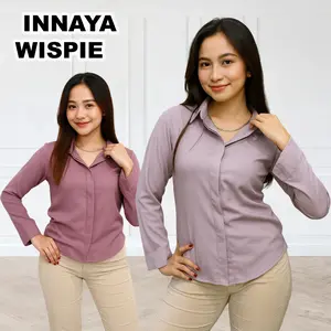 INNAYA BASIC SHIRT Atasan Kemeja Wanita Lengan panjang Kemeja Wispie Bahan Shakilla Premium Casual Formal Cocok untuk Kantor Dan sehari-hari