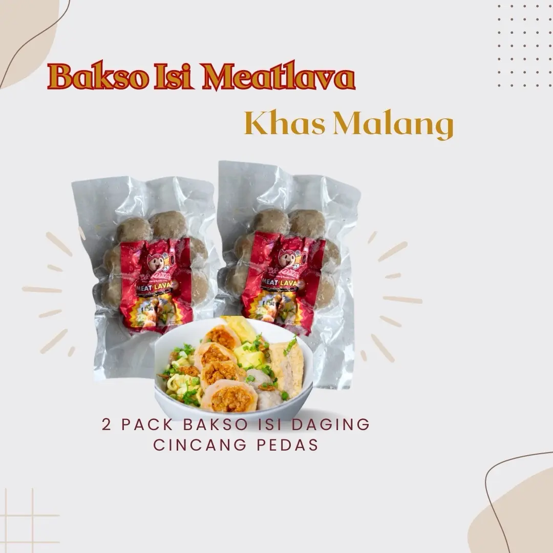 Frozen Bakso isian Meatlava Khas malang 2 pack plus bumbu kuah uleg