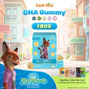 Coolvita Disney Edition - 1 Box DHA Gummy – Nutrisi Otak Aktif & Kreatif, Dukung Imajinasi & Energi Si Kecil | Vitamin Anak Lezat | Original