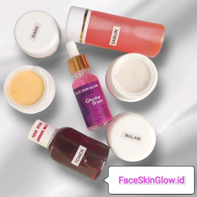 NEW Cream FaceSkinGlow Asli 100% Original - Paket Cream Pencerah & Pelembab Wajah Hitam Yang Susah Putih Membersihkan 8
