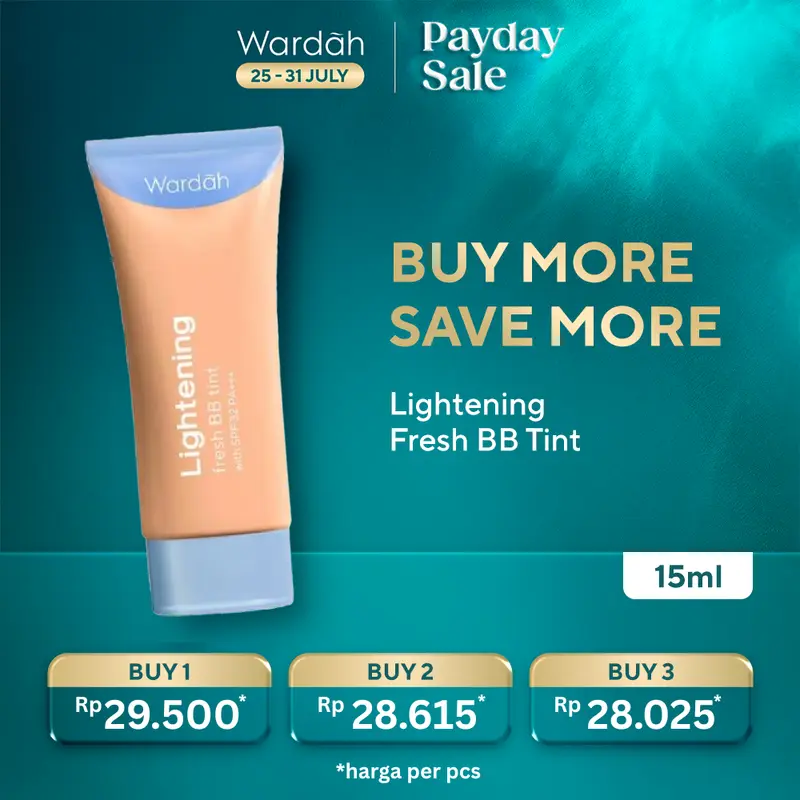 [PAYDAY BIG SALE] WARDAH Lightening Fresh BB Tint 15ml - Base Makeup Super Ringan yang Diformulasikan dengan SPF 32 PA+++ dan Serum Niacinamide Untuk Hasil Makeup Flawless dan Cerah - Makeup 0