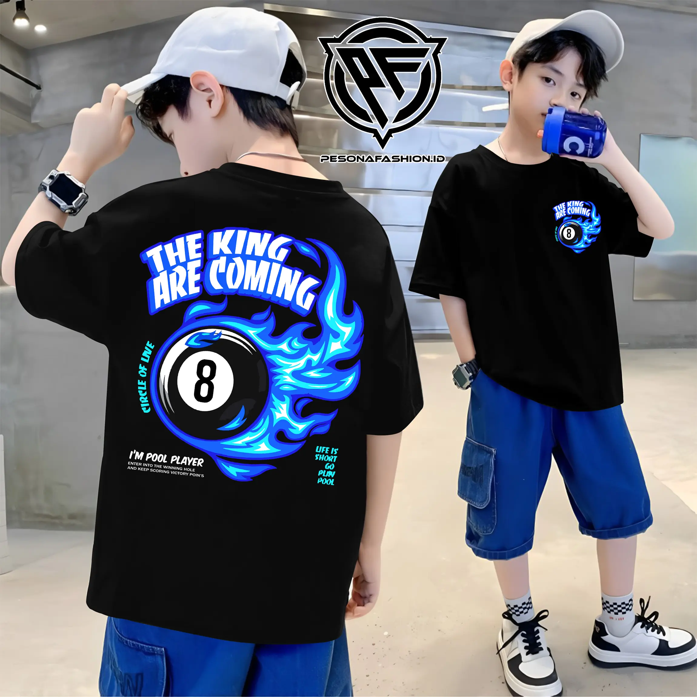 Kaos Anak Distro  / Kaos T-Shirt Billiard / Kaos Sablon Billiard 100% Catton Premium