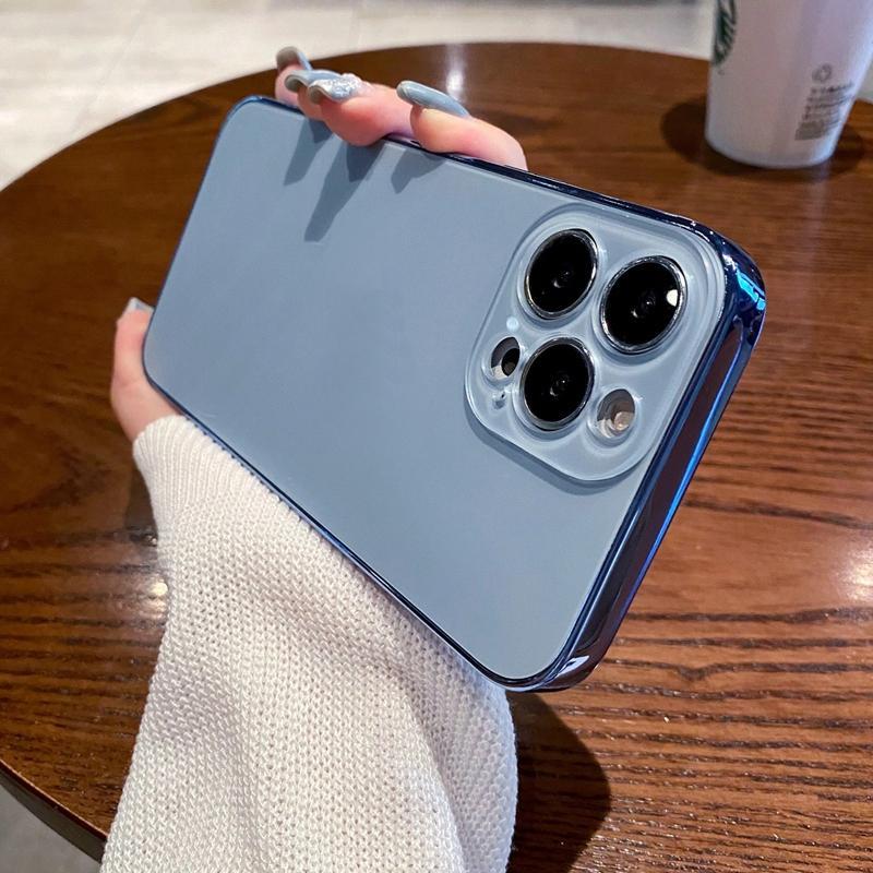 Product Introduction of Electroplating Glass Mobile Case Phone Casing For IPhone 16 15 14 11 13 12 Pro Max Plus Pc Lens Shockproof Cover Shell Protection Plating Phonecase Boy Accessories 52