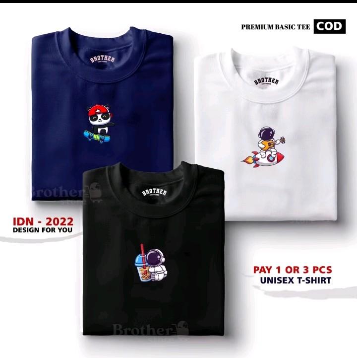 (BAHAN TEBAL) BUY 1 OR 3 PCS (PROMO COD) DAWIRR STORE / Kaos Distro100% Catoon Combed Katun Nyaman Pria Wanita Unik Baju Atasan Cowok Lembut 4
