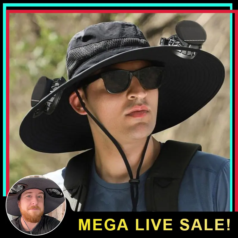 Solar Hat With Built-in Fan - USB Rechargeable Cooling Fan For Sun Hats, Hiking, Gardening