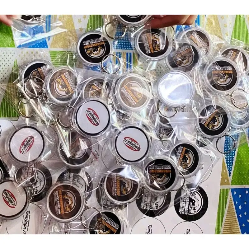 Ganci Kunci Custom Bolak Balik 2 Sisi Plastik - Minimal 5 Pcs Sesuai Permintaan Desain