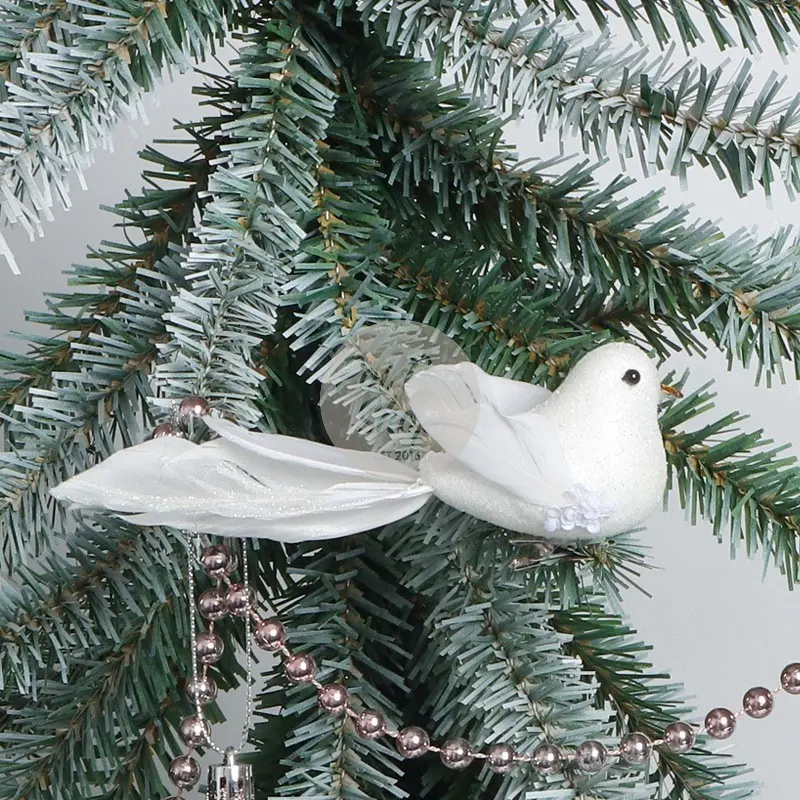Ornamen Natal Burung Putih Isi 4 Hiasan Aksesoris Pohon Natal Christmas Tree Dekorasi Burung Merpati Hadiah Souvenir Gantungan Kualitas Terbaik Murah Grosir 3