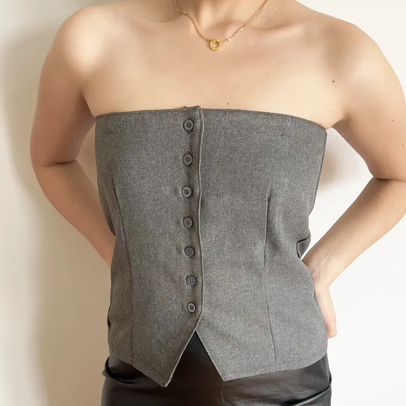 VERVE - LEA TUBE TOP MULTIWAYS kemben tank top atasan wanita abu 0