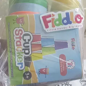 Mainan Susun Gelas [Isi 6 + Kartu] Stacking Cup Mainan Edukasi Menyusun Cangkir | FIDDLO Cup Stacker