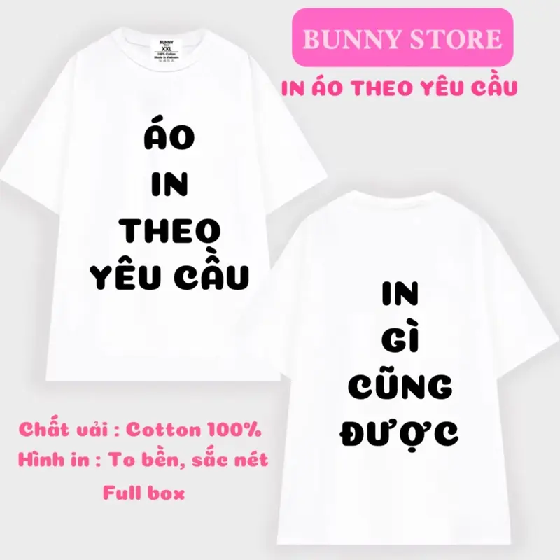 [ NHẬN IN THEO YÊU CẦU ] Áo Thun In Theo Yêu Cầu Gì Cũng Được, Form Rộng, Tay Lỡ, Cổ Tròn, 250SGM 1
