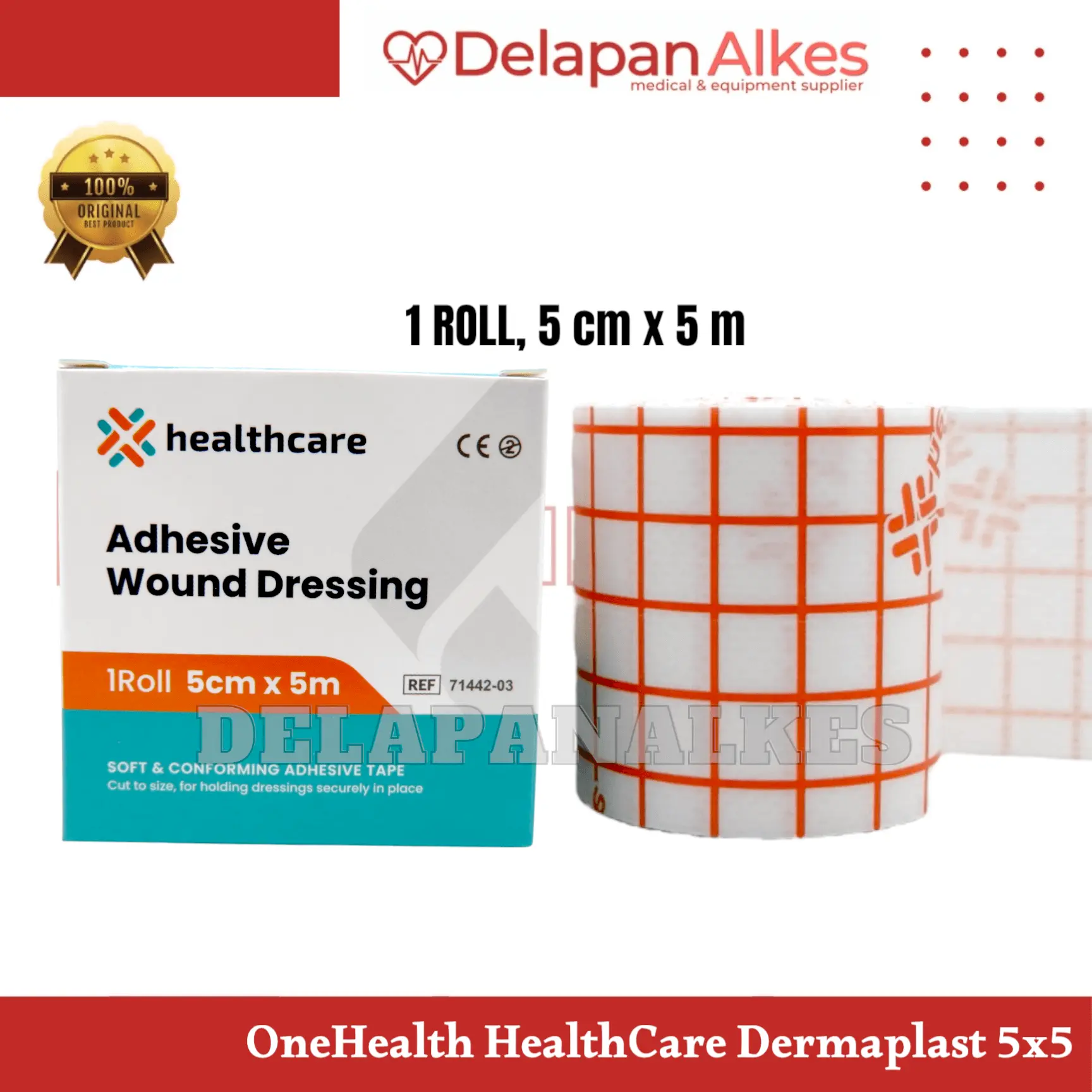 OneHealth Dermaplast Plester Luka Roll 5cm x 5m Anti Air HealthCare Ultrafix Tape Non Woven