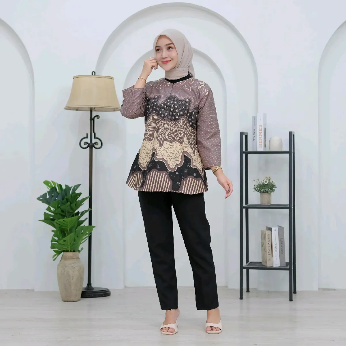 Atasan Batik Blouse atasan kerja kantoran baju kerja formal
