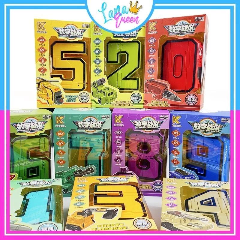  Robot biến hình số biến hình từ 0 đến 9 - bộ ghép hình robot máy bay máy xúc xe tải xe tăng siêu nhân - Lana Queen 