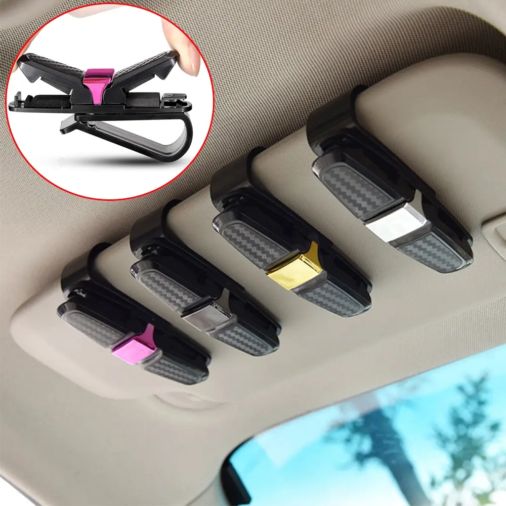 Kẹp Kính Treo Trên Ô Tô, Thiết Kế Sáng Tạo, Đa Chức Năng, Họa Tiết Sợi Carbon, Kẹp Kính Ô Tô / Kẹp Vé, Kẹp Lưu Trữ Ô Tô