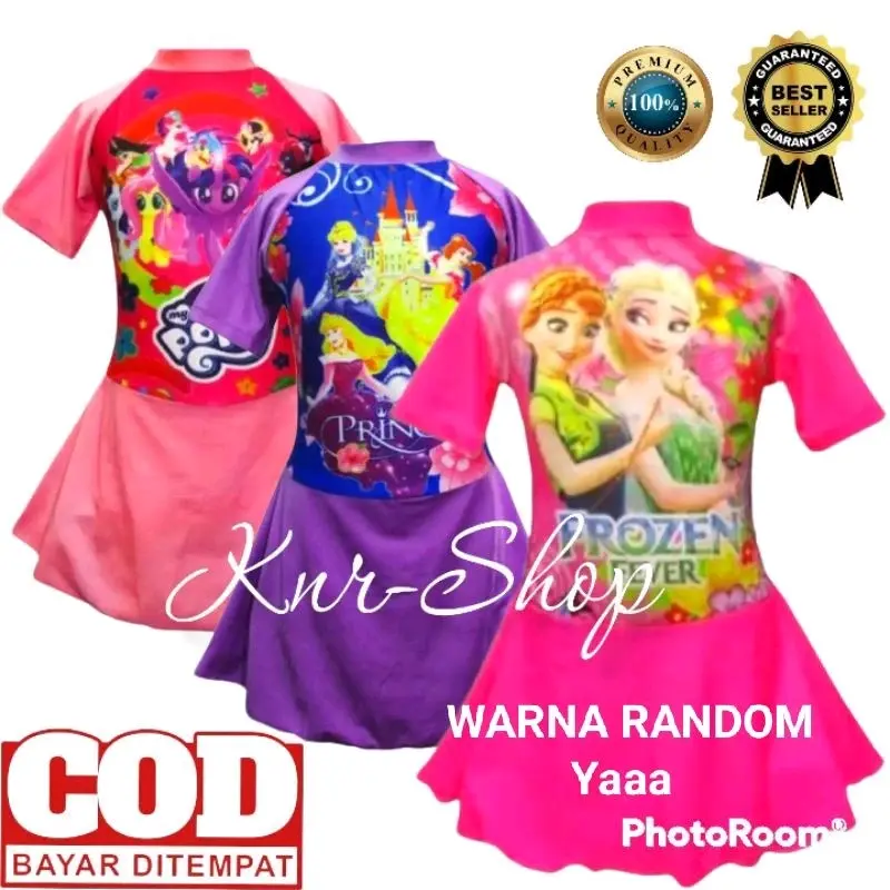 Baju Renang Anak Perempuan Model Rok Karakter Cantik Sport